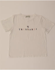 TRUSSARDI Womens Graphic T-Shirt Top UK 16 Large White