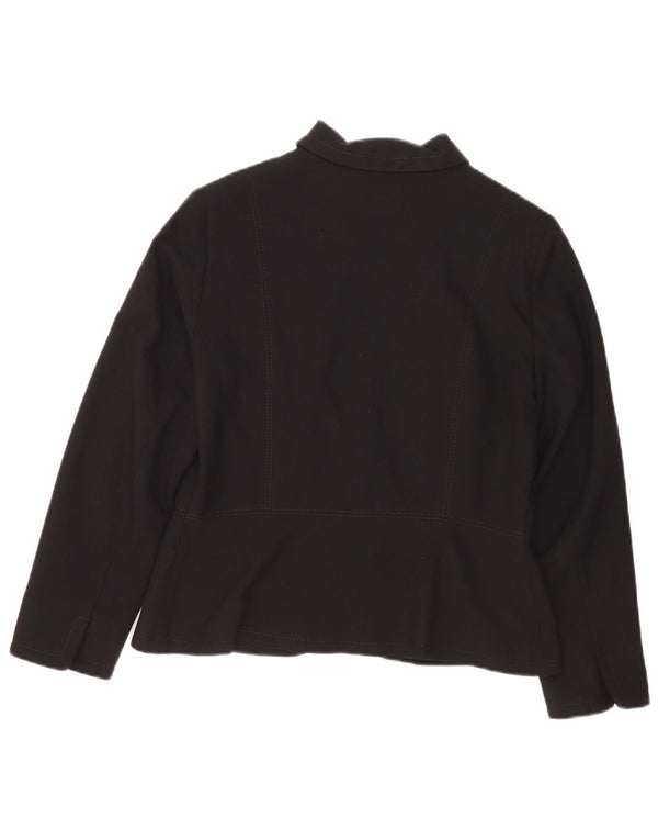 Marks & Spencer Womens Petite Full Zip Blazer Jacket UK 14 Medium Black