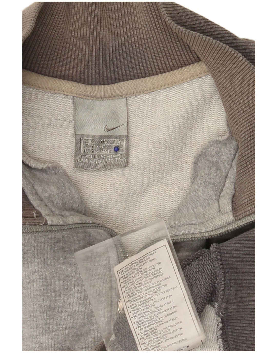 NIKE Boys Graphic Tracksuit Top Jacket 13-14 Years XL Grey Colourblock