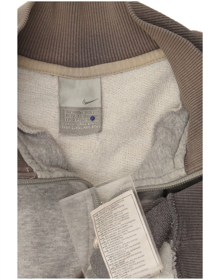 NIKE Boys Graphic Tracksuit Top Jacket 13-14 Years XL Grey Colourblock