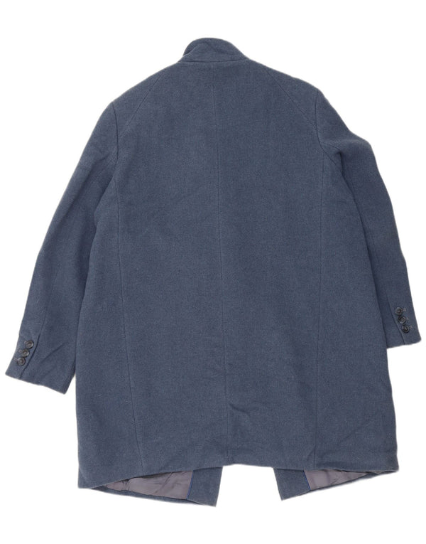 Marks & Spencer Womens Autograph Open Overcoat UK 18 XL Blue Wool