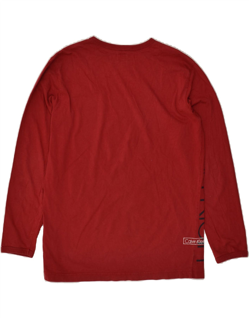 CALVIN KLEIN Boys Graphic Top Long Sleeve 13-14 Years Red Cotton | Vintage Calvin Klein | Thrift | Second-Hand Calvin Klein | Used Clothing | Messina Hembry 