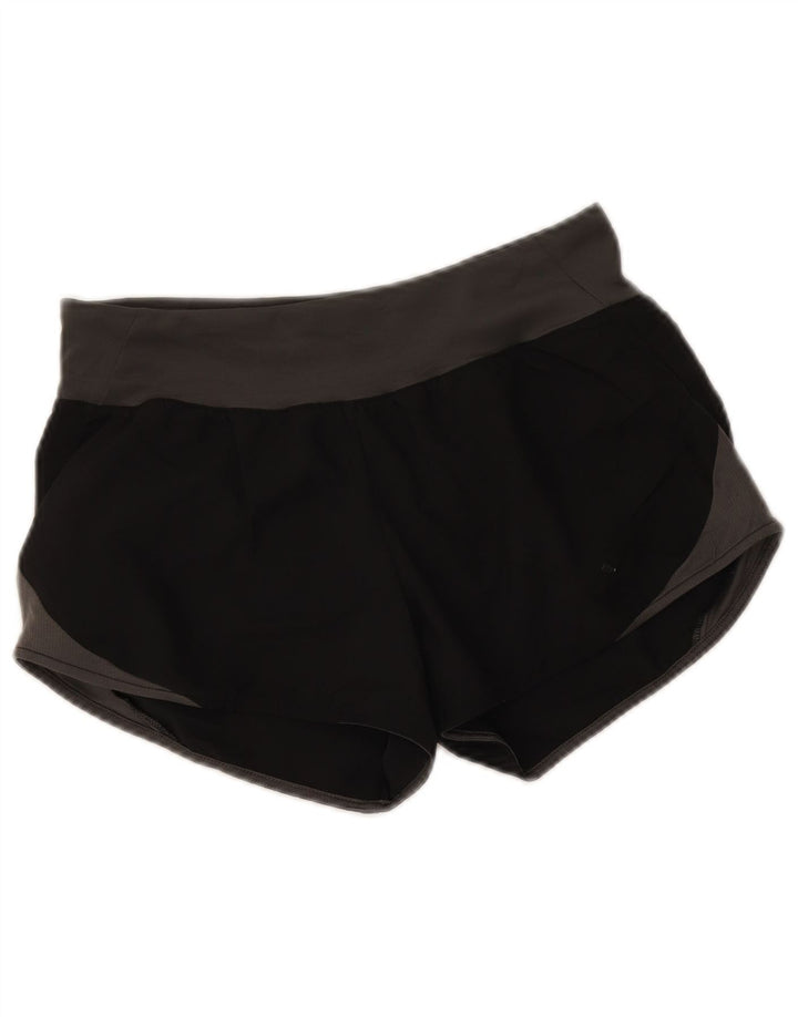 Adidas Womens Running Sport Shorts UK 10 Small Black Colourblock Polyester