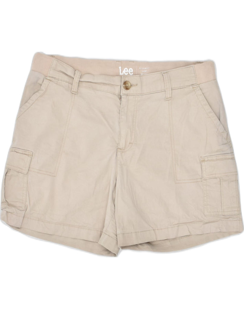 LEE Womens Mid Rise Cargo Shorts US 12 Large W36 Beige Cotton | Vintage | Thrift | Second-Hand | Used Clothing | Messina Hembry 