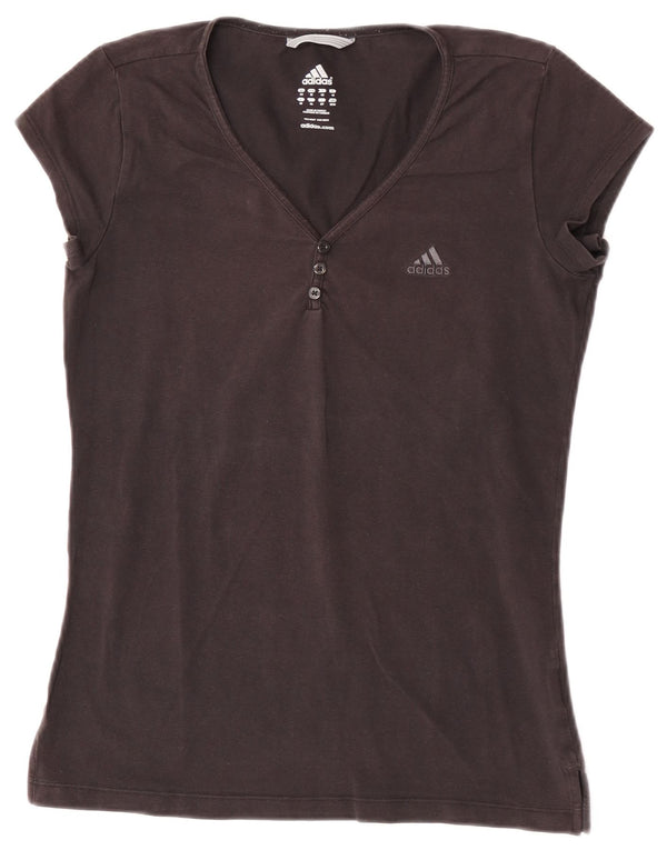 Adidas Womens T-Shirt Top UK 14 Medium Black