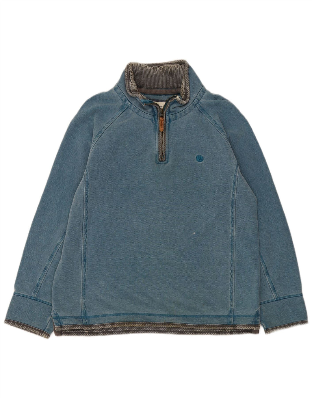 Fat Face Mens Zip Neck Sweatshirt Jumper Medium Blue Cotton