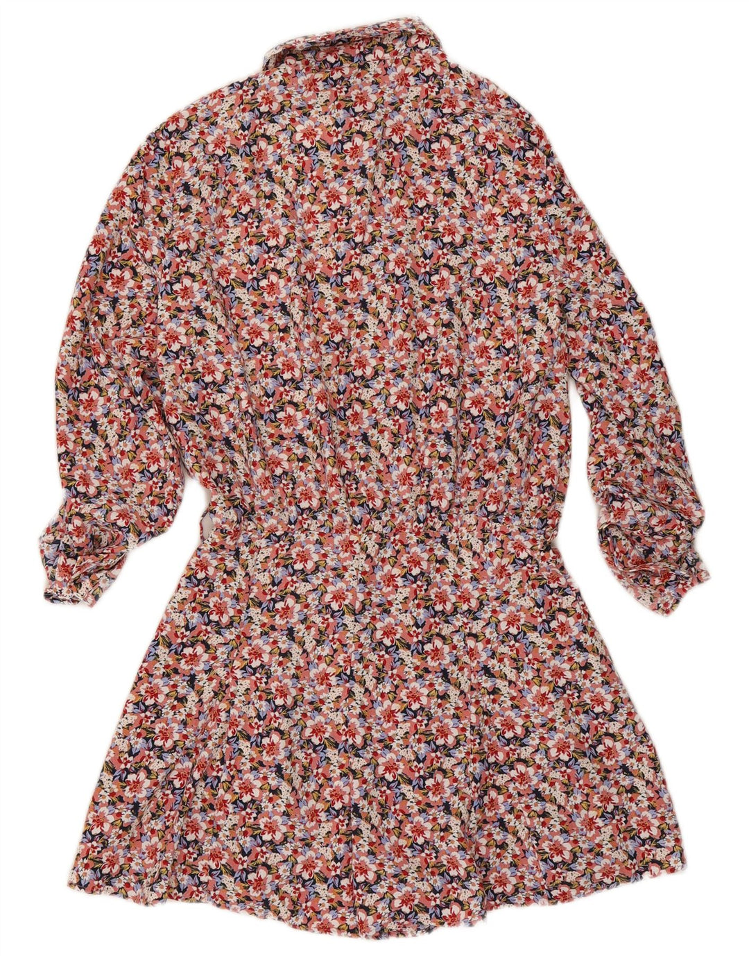 Zara Womens Long Sleeve Playsuit UK 10 Small Multicoloured Floral Polyester
