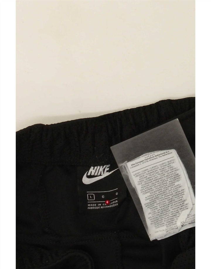 Nike Mens Tracksuit Trousers Joggers Large Black Colourblock Polyester