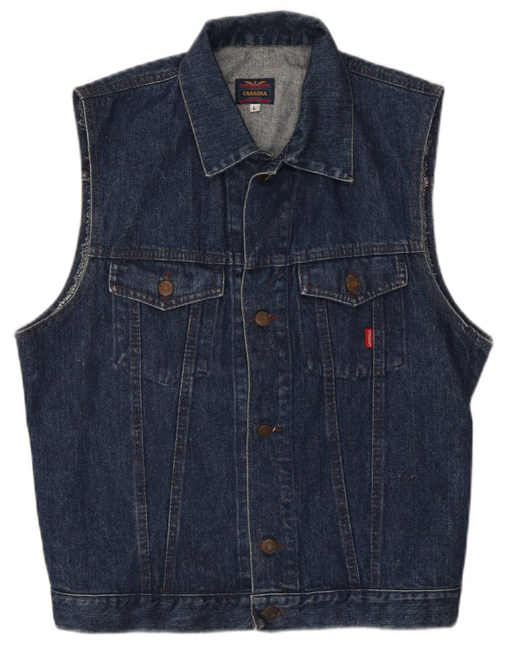 Carrera Mens Denim Gilet UK 40 Large Navy Blue