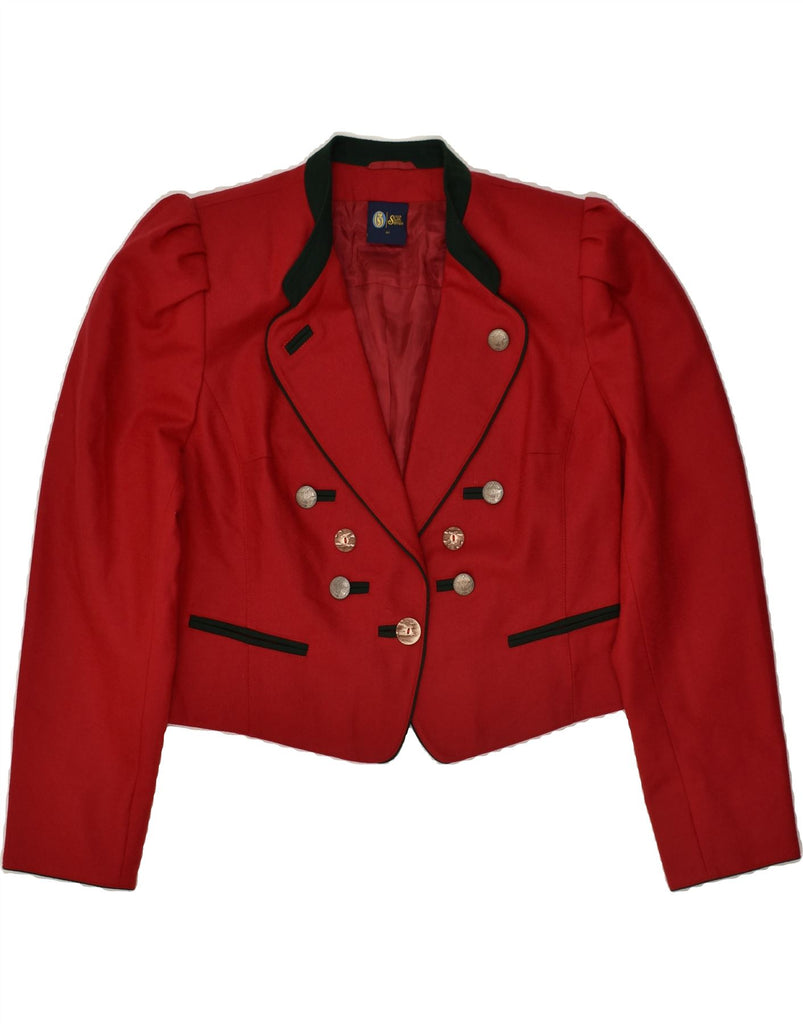 YOUR SIXTH SENSE Womens Crop 1 Button Blazer Jacket IT 44 Medium Red Vintage Your Sixth Sense and Second-Hand Your Sixth Sense from Messina Hembry 