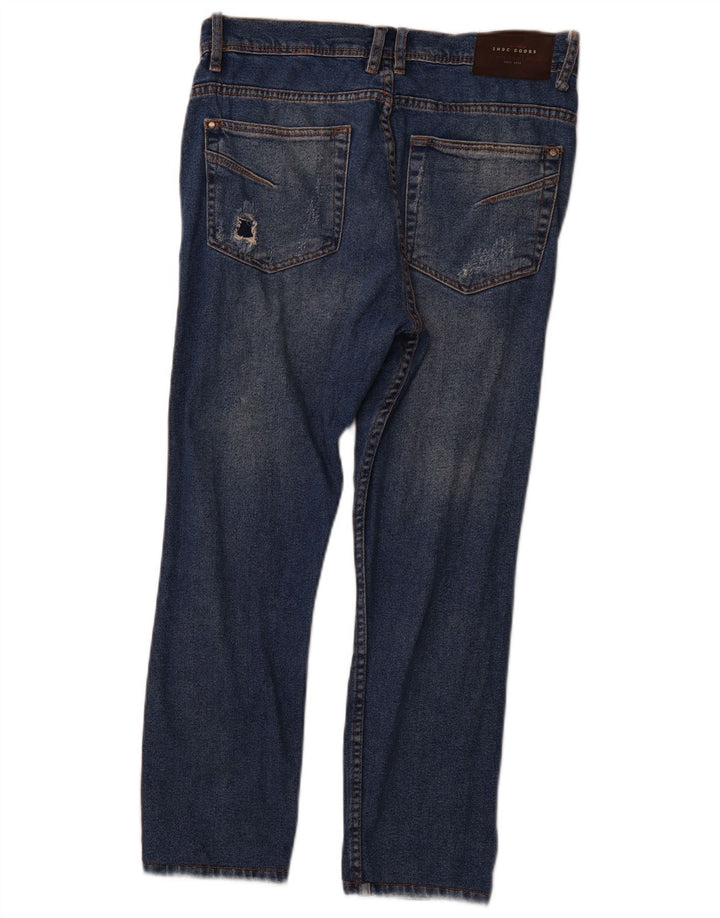 ZARA Mens Distressed Slim Jeans EU 38 Small W30 L25 Navy Blue