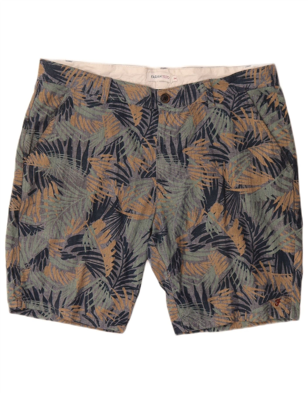 Farah Mens Chino Shorts W34 Large Multicoloured Floral Cotton