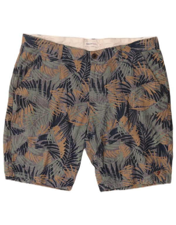 Farah Mens Chino Shorts W34 Large Multicoloured Floral Cotton