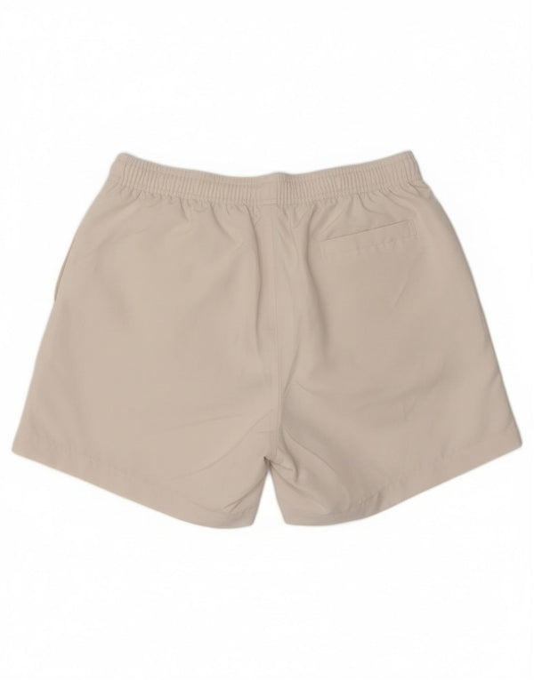 Calvin Klein Mens Graphic Swimming Shorts Medium  White Polyester