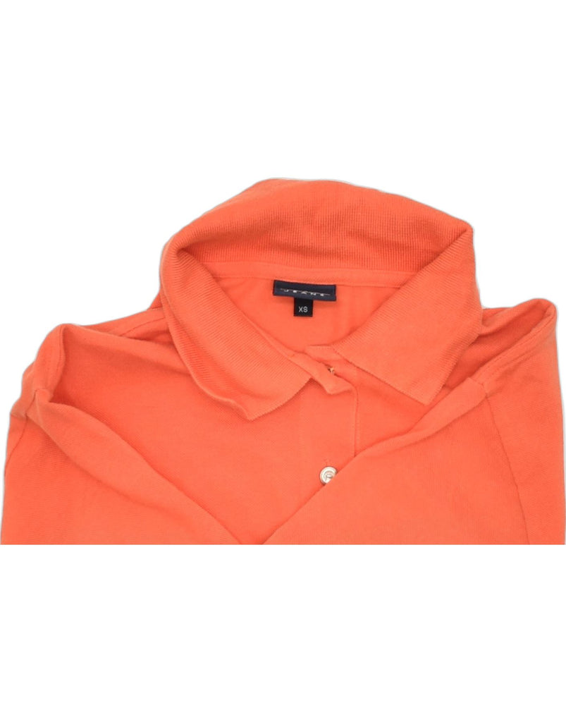 TRUSSARDI JEANS Womens Polo Shirt UK 6 XS Orange Cotton Classic | Vintage | Thrift | Second-Hand | Used Clothing | Messina Hembry 