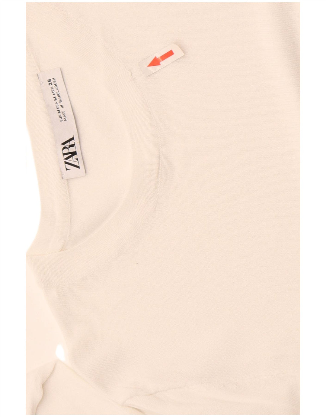 Zara Womens See Through Top Long Sleeve UK 12 Medium White Viscose