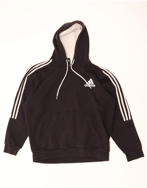 ADIDAS Mens Hoodie Jumper XL Black Cotton