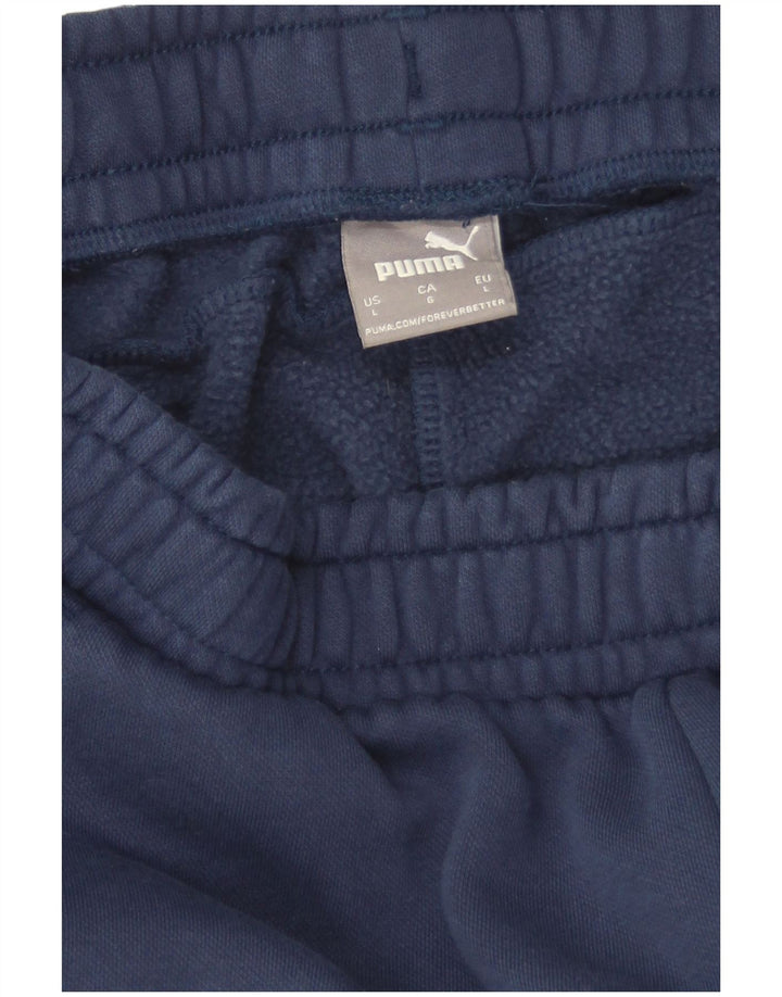 Puma Mens Tracksuit Trousers Joggers Large  Navy Blue Cotton