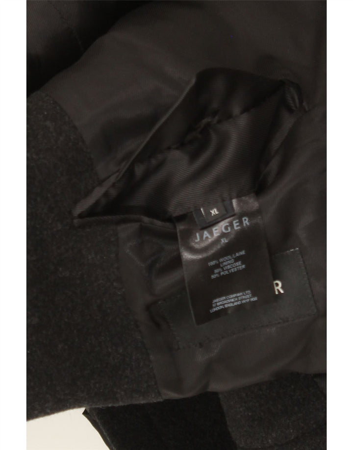 Jaeger Mens Overcoat UK 42 XL Grey Wool