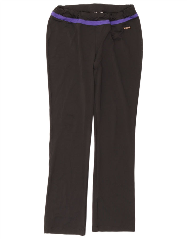 REEBOK Womens Tracksuit Trousers UK 14 Large Black Polyester