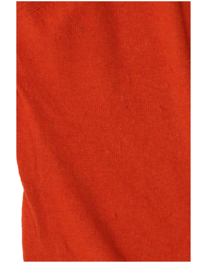 Zara Mens V-Neck Jumper Sweater Large Orange Viscose