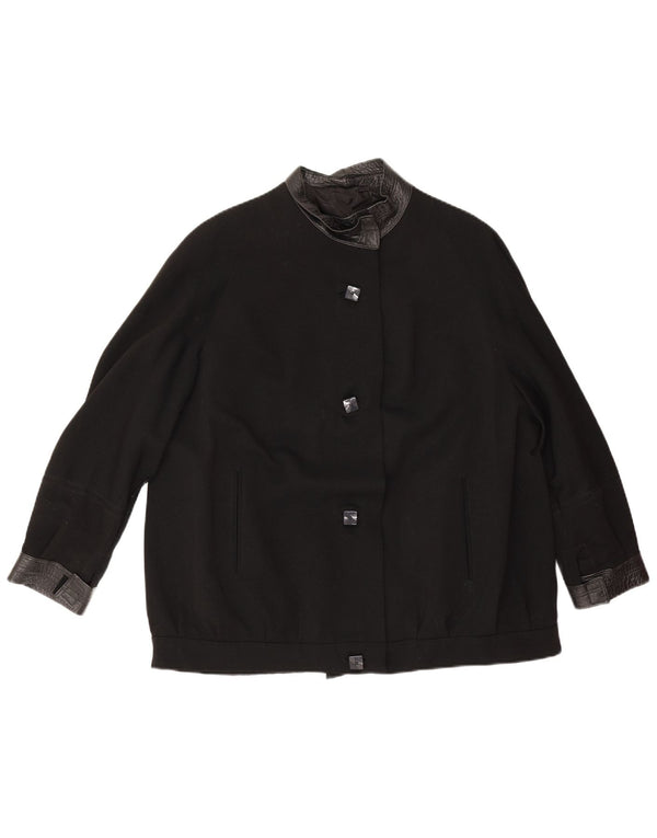 Vintage Womens Bomber Jacket UK 18 XL Black Colourblock