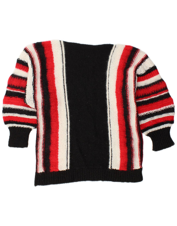 Vintage Womens Boat Neck Jumper Sweater UK 16 Large Multicoloured Striped