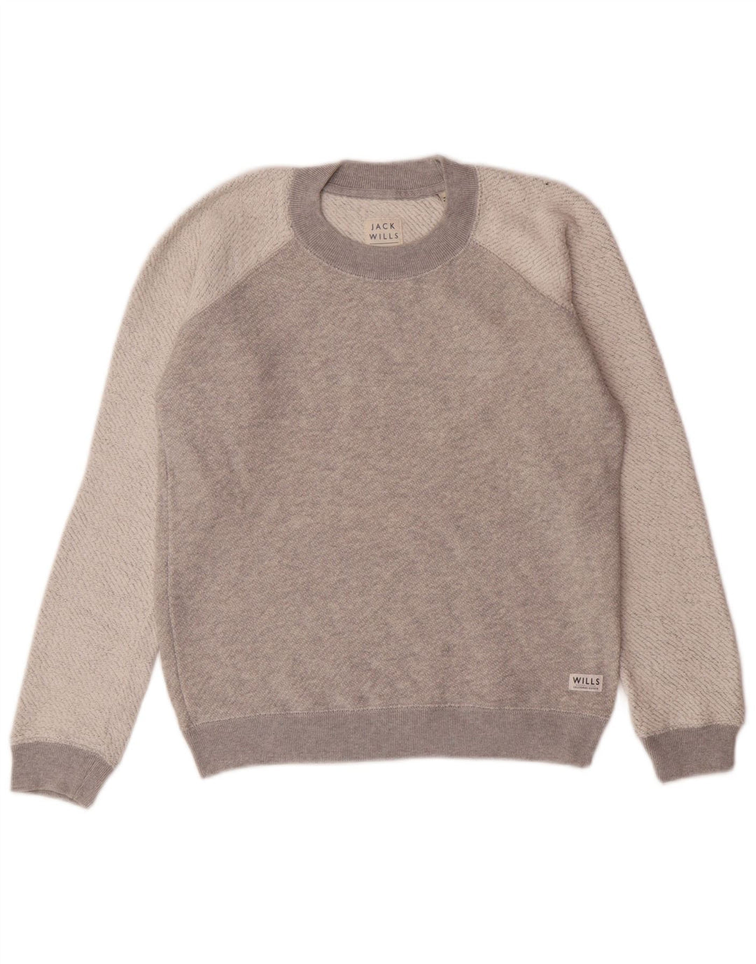 JACK WILLS Womens Sweatshirt Jumper UK 6 XS  Grey Colourblock Cotton