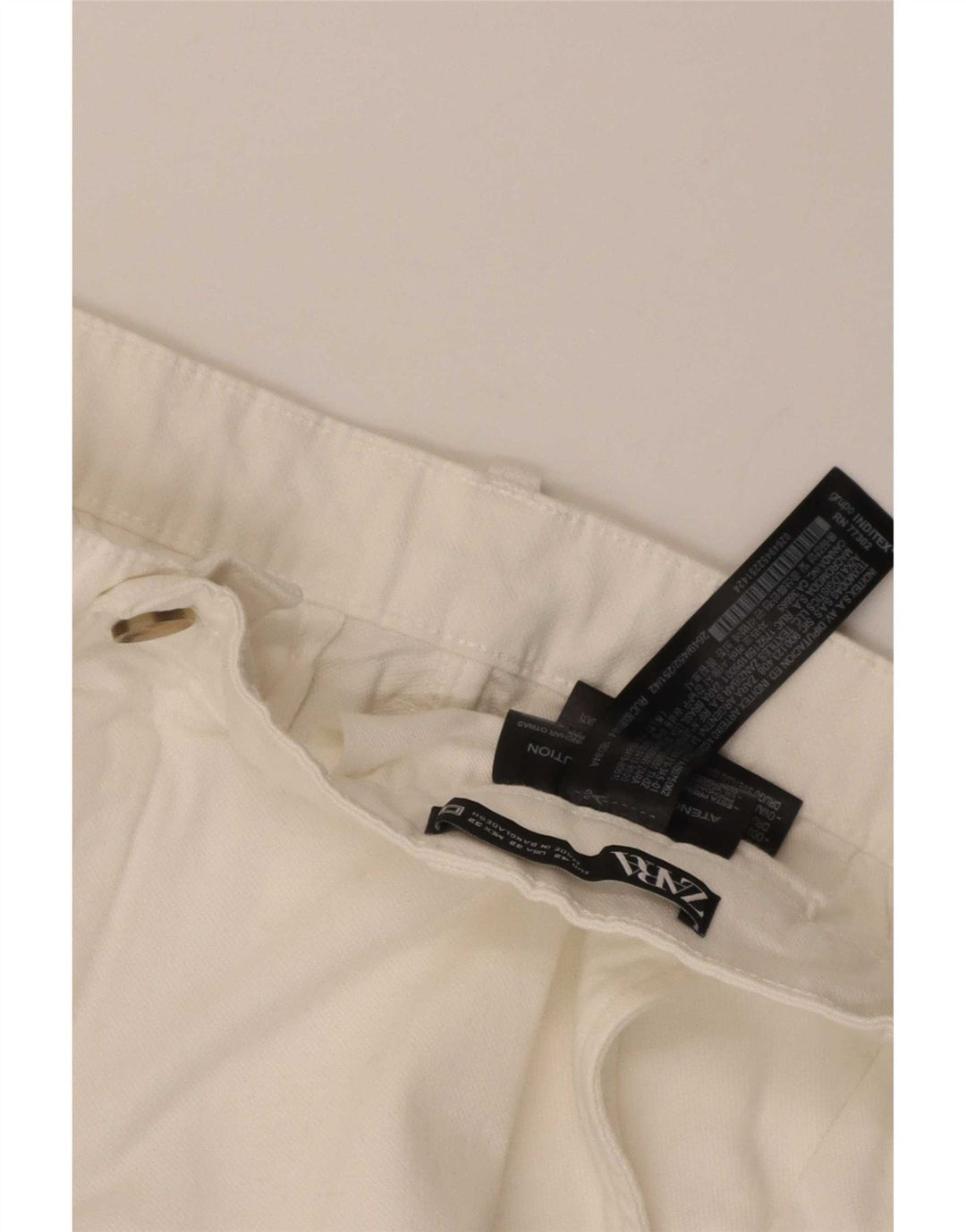 Zara Mens Chino Shorts EU 42 Large W32 White Cotton