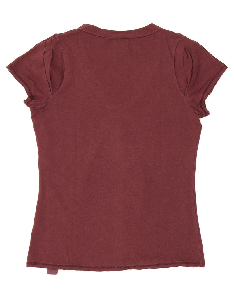 NIKE Womens Graphic T-Shirt Top UK 10/12 Medium Burgundy Vintage Nike and Second-Hand Nike from Messina Hembry 
