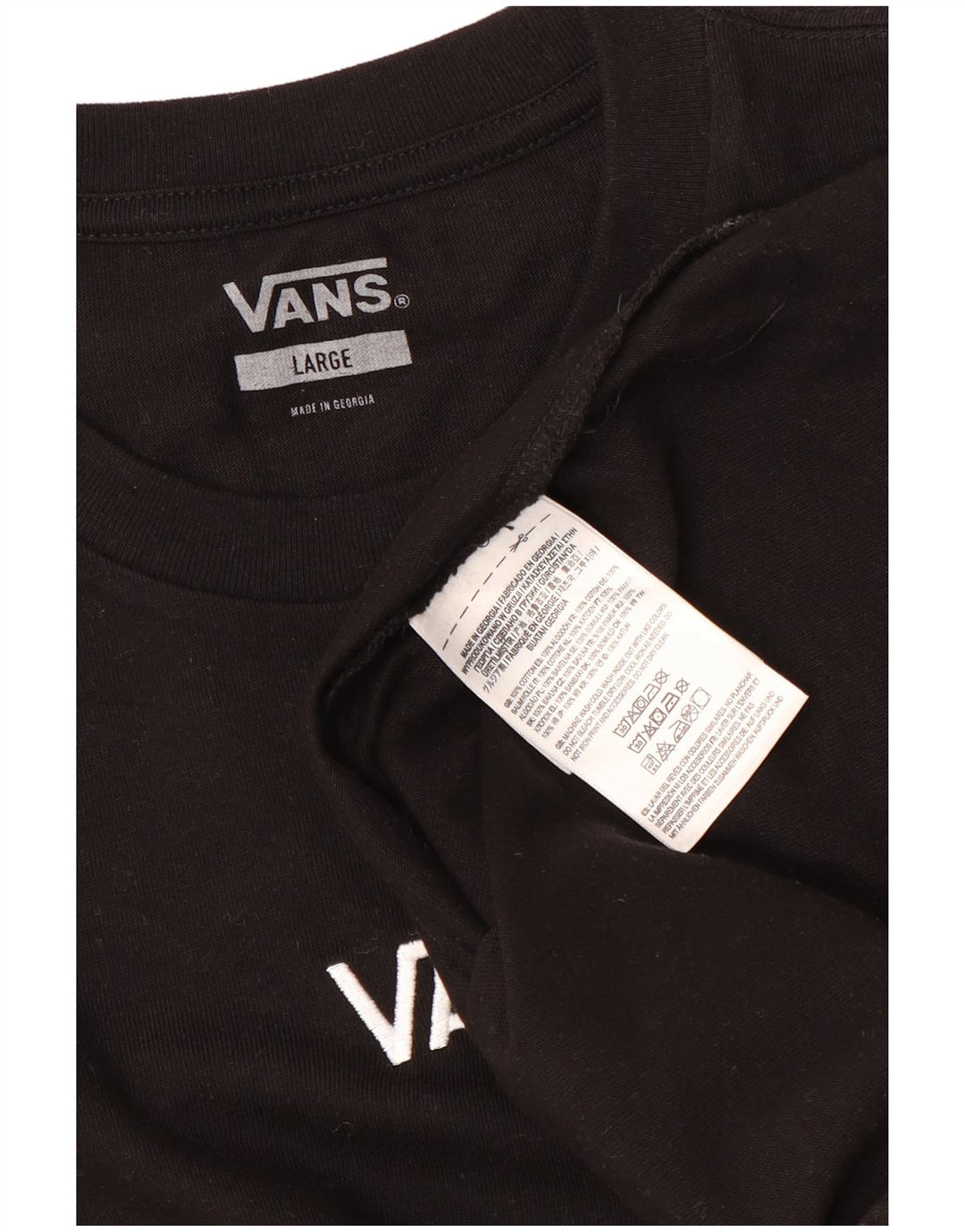 Vans Mens T-Shirt Top Large Black Cotton