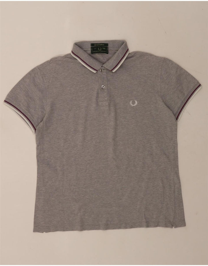 Fred Perry Mens Polo Shirt 2XL Grey Flecked Cotton