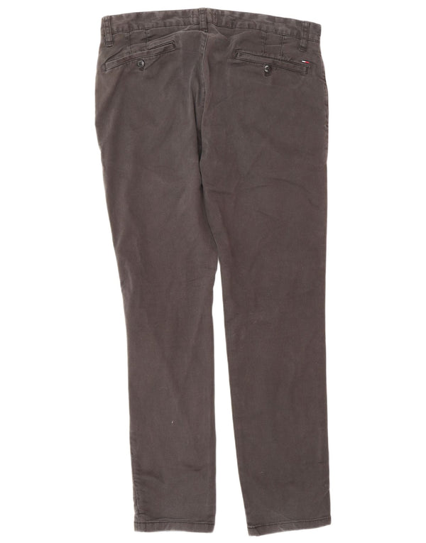 TOMMY HILFIGER Mens Straight Chino Trousers W33 L32 Grey Cotton