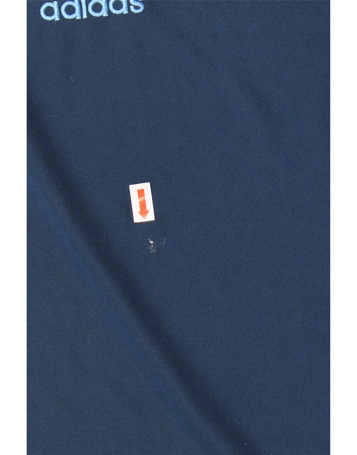 ADIDAS Mens Climalite T-Shirt Top Medium Navy Blue Colourblock Polyester