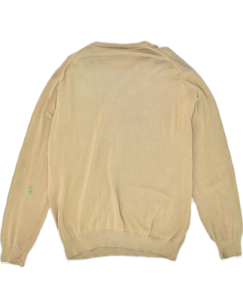 LACOSTE Mens Sweatshirt Jumper Size 5 Large Beige Cotton | Vintage Lacoste | Thrift | Second-Hand Lacoste | Used Clothing | Messina Hembry 