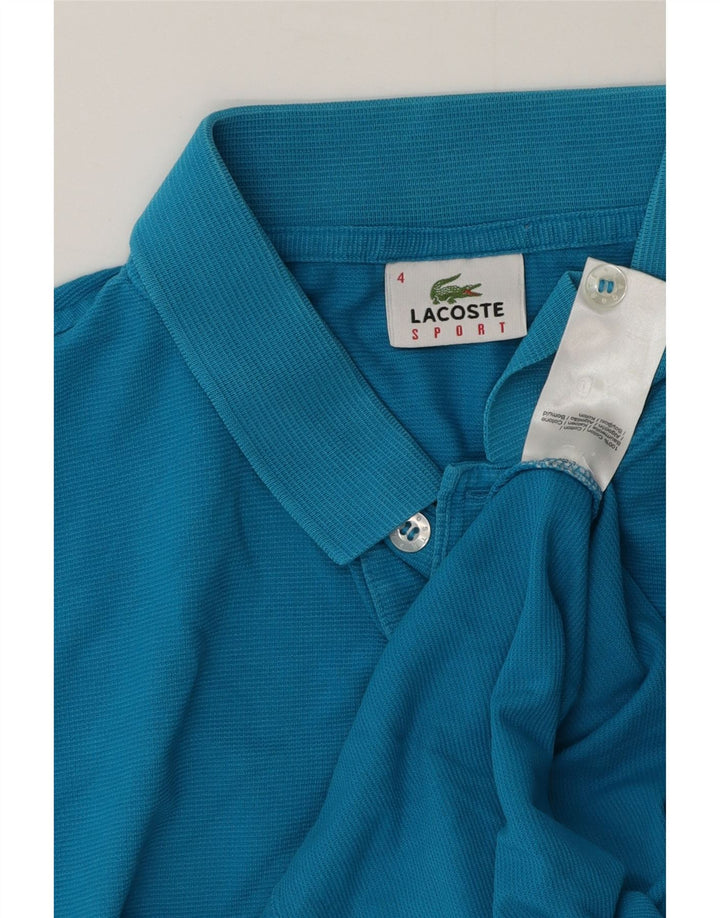 Lacoste Mens Polo Shirt Size 4 Medium Blue Cotton