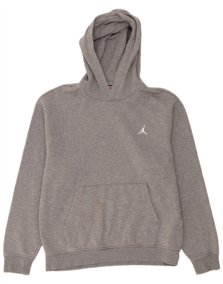 Jordan Mens Hoodie Jumper Medium Grey Flecked Cotton