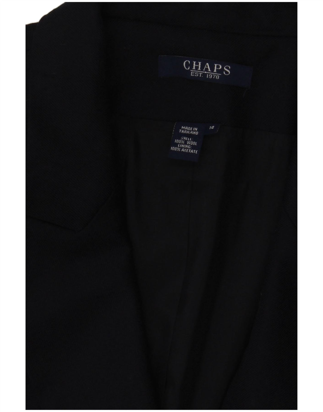 Chaps Womens Double Breasted Blazer Jacket US 14 XL Navy Blue Wool