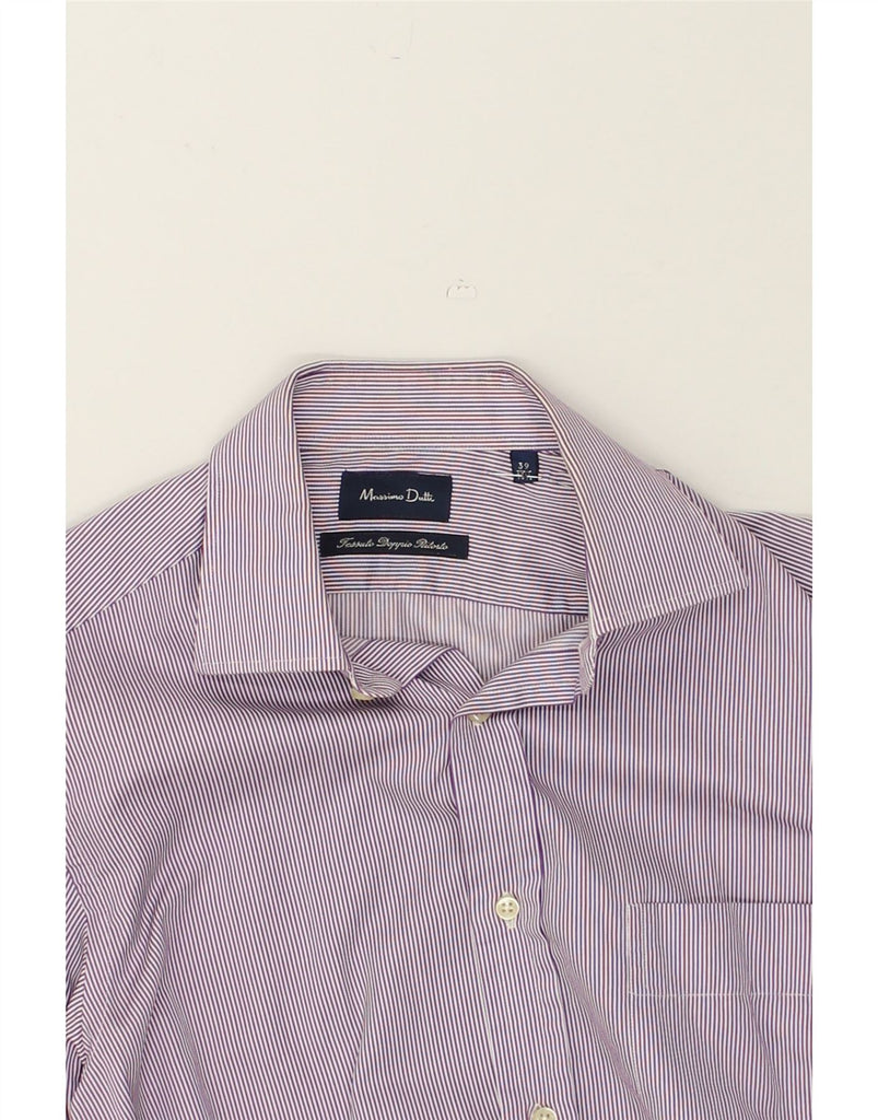 MASSIMO DUTTI Mens Shirt Size 15 1/2 39 Medium Purple Striped Cotton | Vintage Massimo Dutti | Thrift | Second-Hand Massimo Dutti | Used Clothing | Messina Hembry 