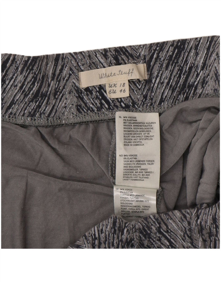 White Stuff Womens Casual Trousers UK 18 XL W36 L30 Navy Blue Chevron