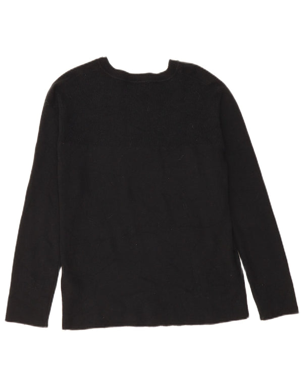 Marks & Spencer Womens Boat Neck Jumper Sweater UK 6 XS Black Viscose