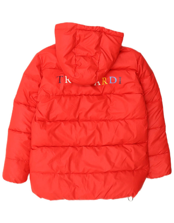 Trussardi Boys Graphic Hooded Padded Jacket 11-12 Years Red Polyester