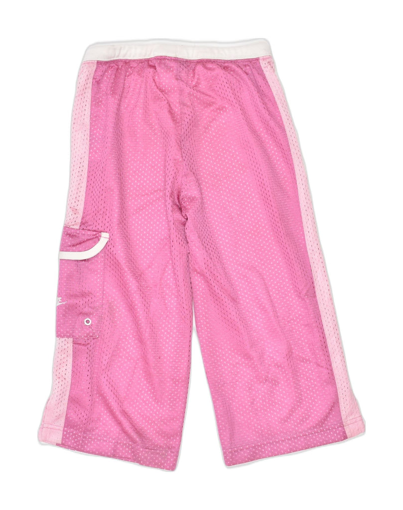 NIKE Girls Capri Tracksuit Trousers 7-8 Years Small Pink Polyester | Vintage | Thrift | Second-Hand | Used Clothing | Messina Hembry 