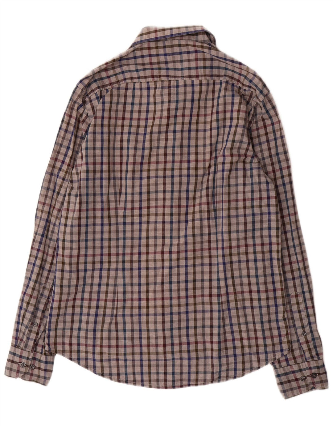 Dack's Mens Slim Fit Shirt Large Grey Check Cotton