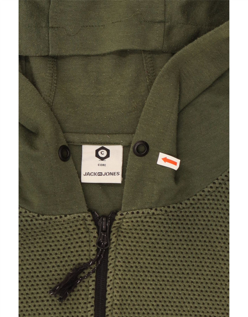 JACK & JONES Mens Zip Hoodie Sweater 2XL Green Cotton Vintage Jack & Jones and Second-Hand Jack & Jones from Messina Hembry 