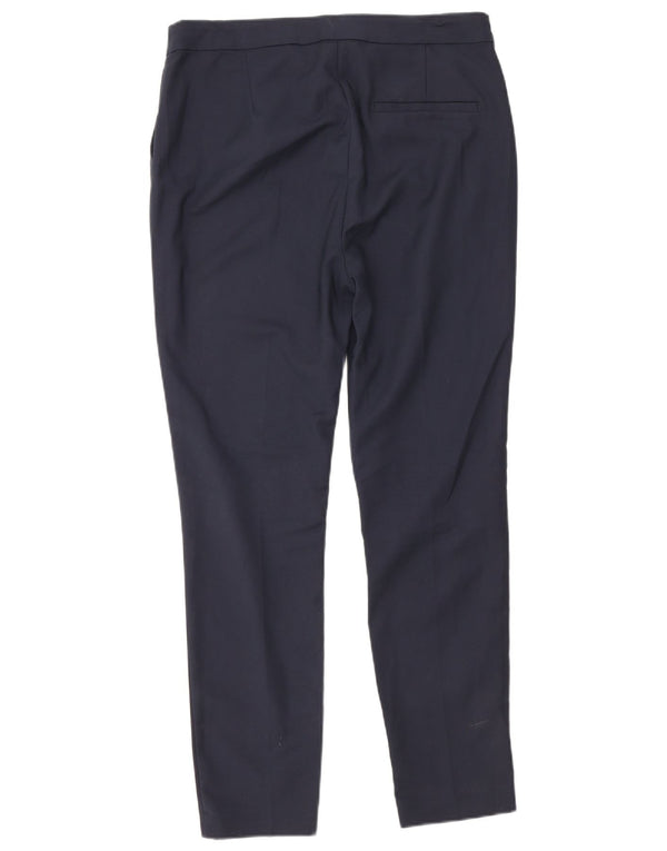 Zara Womens Skinny Casual Trousers EU 44 Large W34 L29 Navy Blue Cotton
