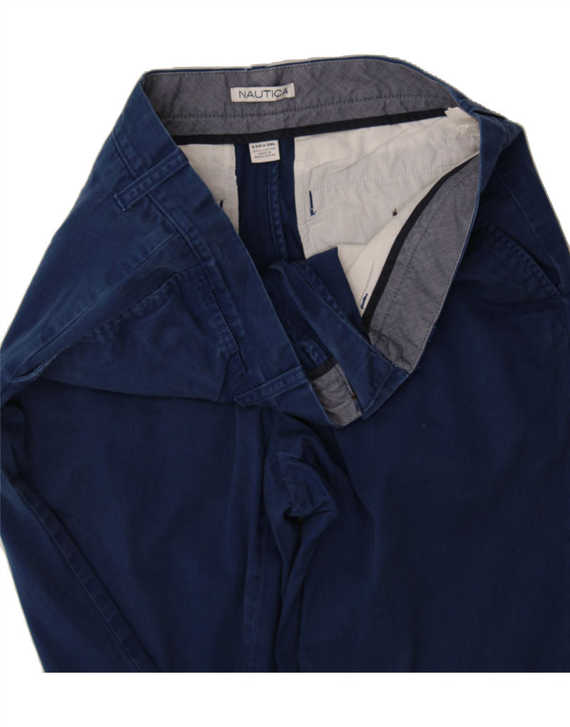 NAUTICA Mens Straight Casual Trousers W33 L30 Blue Cotton Vintage Nautica and Second-Hand Nautica from Messina Hembry 