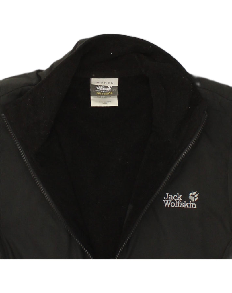 JACK WOLFSKIN Womens Windbreaker Jacket UK 12 Medium  Black Polyester | Vintage Jack Wolfskin | Thrift | Second-Hand Jack Wolfskin | Used Clothing | Messina Hembry 