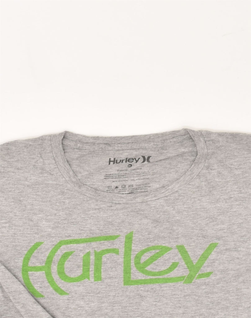 HURLEY Mens Graphic T-Shirt Top XL Grey Cotton | Vintage Hurley | Thrift | Second-Hand Hurley | Used Clothing | Messina Hembry 