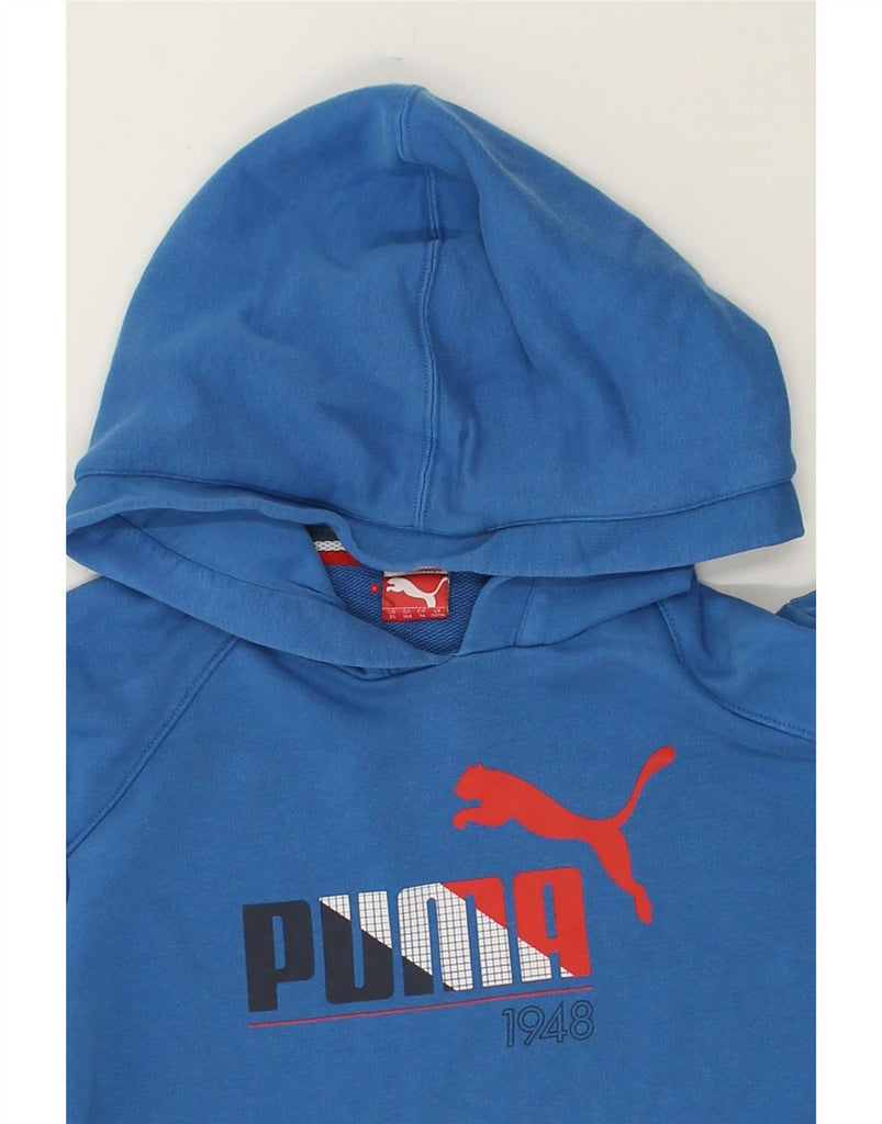 PUMA Boys Graphic Hoodie Jumper 13-14 Years XL Blue | Vintage Puma | Thrift | Second-Hand Puma | Used Clothing | Messina Hembry 